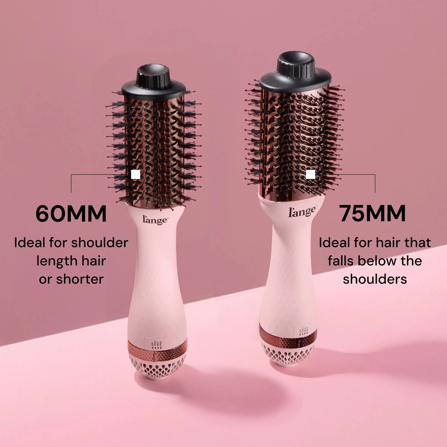 L'ANGE HAIR - Le Volume 2-In-1 Titanium Blow Dryer Brush | Frizz Control Blowout Hair Dryer Brush for Drying and Straightening | Volumizing Hot Air Styler for All Hairstyles, Storage, Multifunctional Hair Dryer, Handle