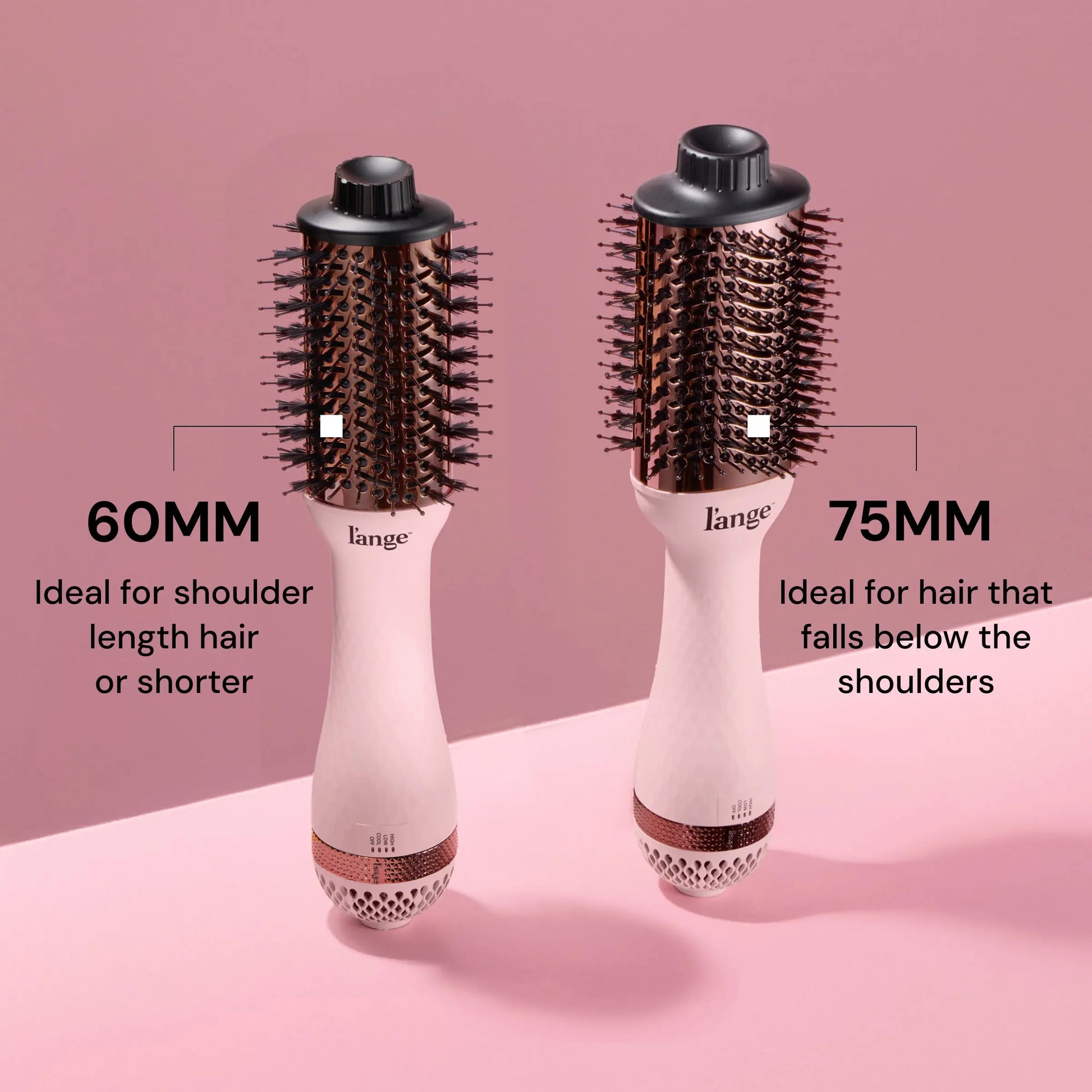 L'ANGE HAIR - Le Volume 2-In-1 Titanium Blow Dryer Brush | Frizz Control Blowout Hair Dryer Brush for Drying and Straightening | Volumizing Hot Air Styler for All Hairstyles, Storage, Multifunctional Hair Dryer, Handle