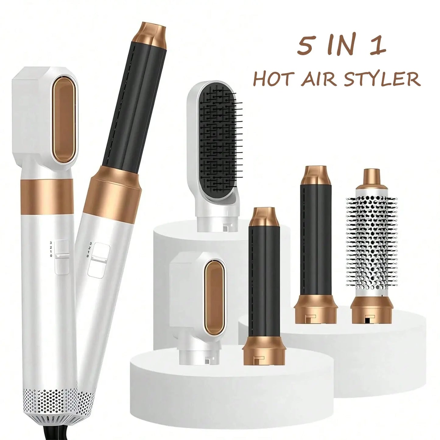 5-In-1 Multifunctional Hair Care & Styling Comb: Negative Ion Hair Care + Constant Temperature Styling, Easily Create Fluffy Waves, Smooth Straight Hair, Thermal Brush Straightener, Perfect for Daily Commuting, Dates, Parties, Multi Styler