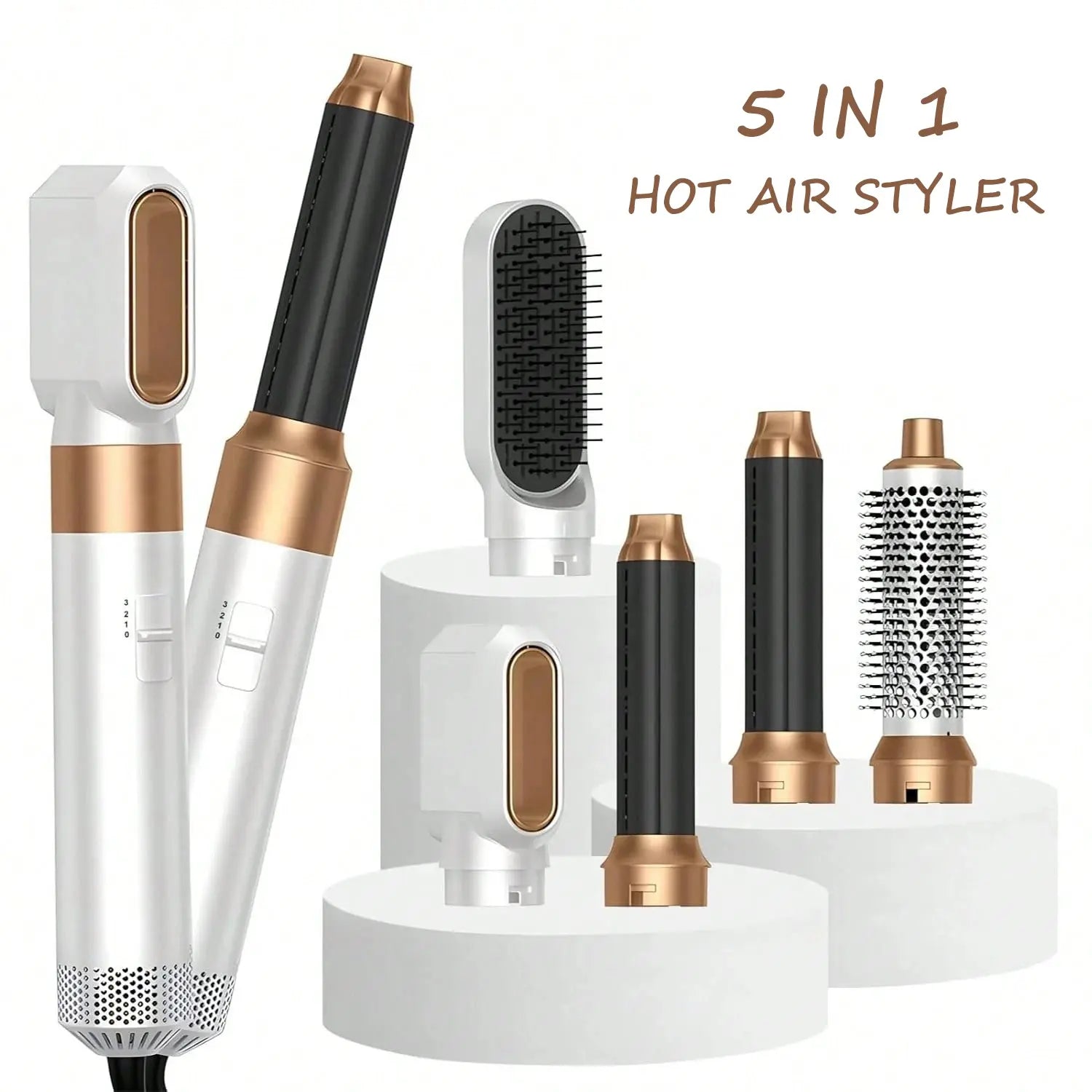 5-In-1 Multifunctional Hair Care & Styling Comb: Negative Ion Hair Care + Constant Temperature Styling, Easily Create Fluffy Waves, Smooth Straight Hair, Thermal Brush Straightener, Perfect for Daily Commuting, Dates, Parties, Multi Styler