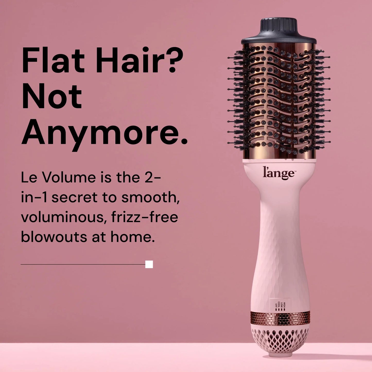 L'ANGE HAIR - Le Volume 2-In-1 Titanium Blow Dryer Brush | Frizz Control Blowout Hair Dryer Brush for Drying and Straightening | Volumizing Hot Air Styler for All Hairstyles, Storage, Multifunctional Hair Dryer, Handle