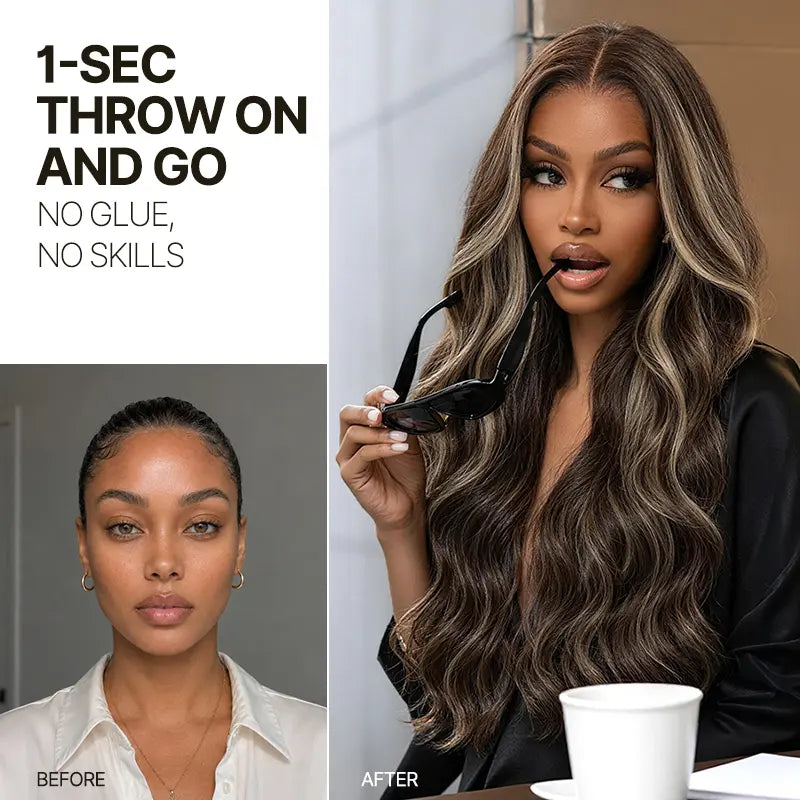 [New Arrival]Frodio Veralux™ Blend Human Hair Loose Wave Wig 9X6 Lace Brown Blonde Highlight | Wear & Go Glueless Wigs Beginner Friendly