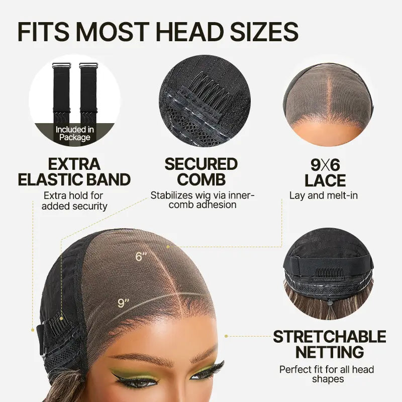 [New Arrival]Frodio Veralux™ Blend Human Hair Loose Wave Wig 9X6 Lace Brown Blonde Highlight | Wear & Go Glueless Wigs Beginner Friendly