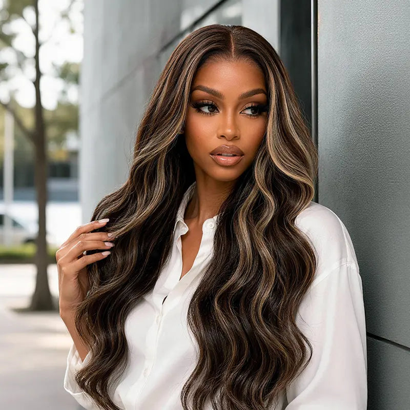 [New Arrival]Frodio Veralux™ Blend Human Hair Loose Wave Wig 9X6 Lace Brown Blonde Highlight | Wear & Go Glueless Wigs Beginner Friendly