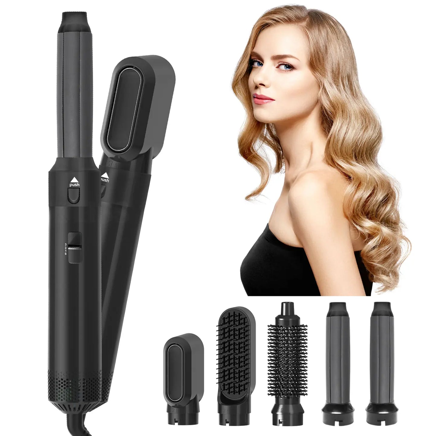 5-In-1 Multifunctional Hair Care & Styling Comb: Negative Ion Hair Care + Constant Temperature Styling, Easily Create Fluffy Waves, Smooth Straight Hair, Thermal Brush Straightener, Perfect for Daily Commuting, Dates, Parties, Multi Styler