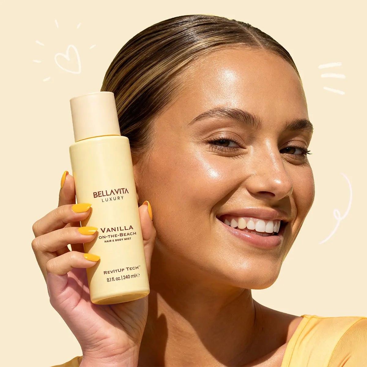 Vanilla-On-The-Beach by Bellavita Luxury | Warm Gourmand Hair & Body Mist | Water-Based | Alcohol-Free & Long-Lasting | Perfect for Layering | Lightweight and Non-Sticky Formula | Smell Sweet All Day | Long-Lasting Gourmand Freshness