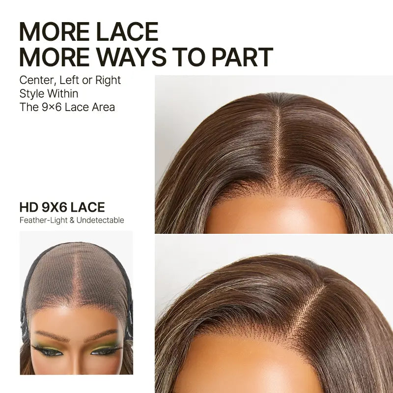 [New Arrival]Frodio Veralux™ Blend Human Hair Loose Wave Wig 9X6 Lace Brown Blonde Highlight | Wear & Go Glueless Wigs Beginner Friendly