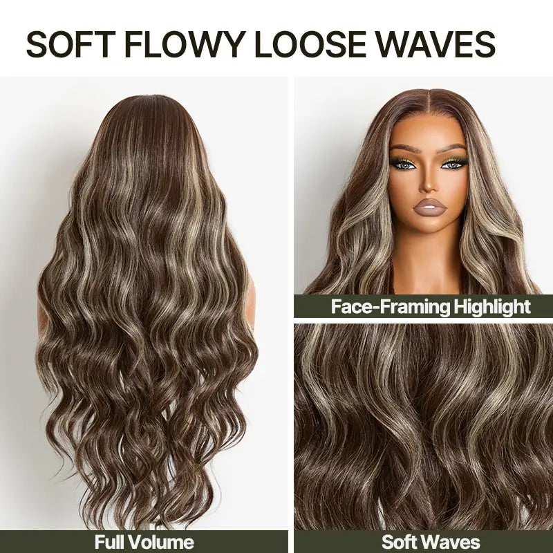 [New Arrival]Frodio Veralux™ Blend Human Hair Loose Wave Wig 9X6 Lace Brown Blonde Highlight | Wear & Go Glueless Wigs Beginner Friendly