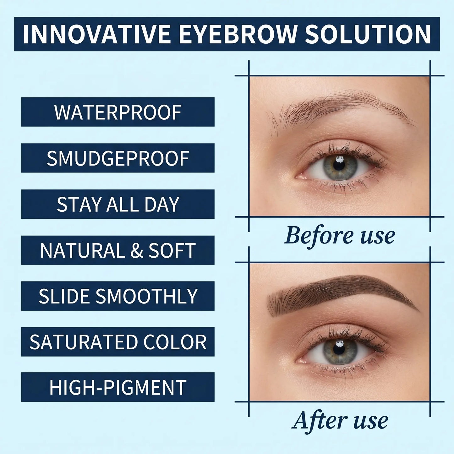 【Qcqx】Waterproof 2-In-1 Micro-Fork Eyebrow Pen & Tinted Gel — Long-Lasting Brow Tool for Natural, Hair-Like Strokes; Includes Brow Shaping Brush; Essential Makeup Tool and Accessory.
