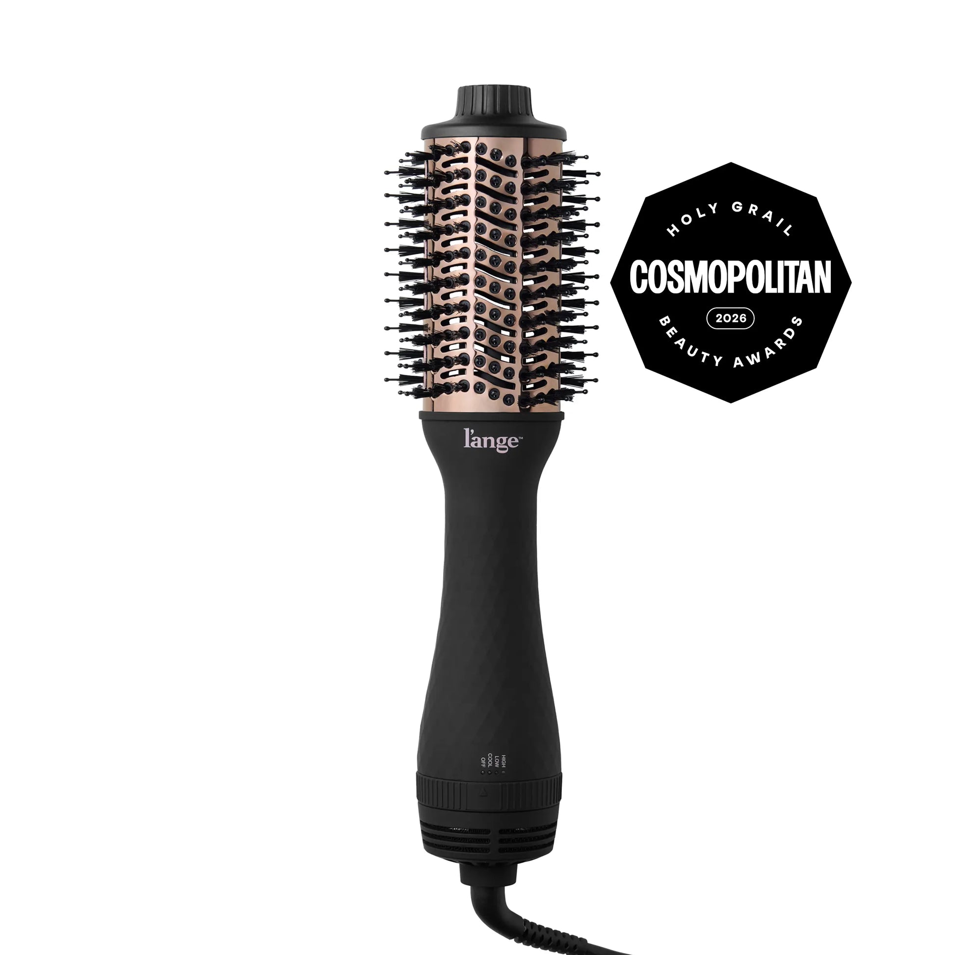 L'ANGE HAIR - Le Volume 2-In-1 Titanium Blow Dryer Brush | Frizz Control Blowout Hair Dryer Brush for Drying and Straightening | Volumizing Hot Air Styler for All Hairstyles, Storage, Multifunctional Hair Dryer, Handle